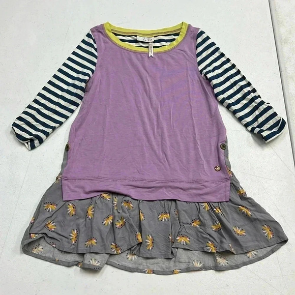 Girls Matilda Jane 435 Purple Striped 3/4 rolled sleeve Tunic & Leggings, 8/10 - Picture 2 of 9